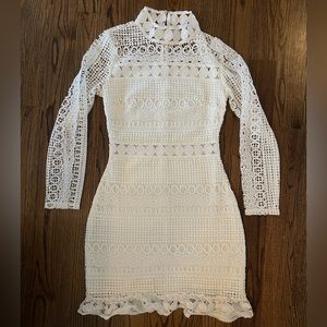 White crochet mini dress. Size XS. US size 2.